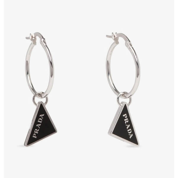 海外限定【PRADA】プラダ ロゴトライアングル フープピアス コピー4色
