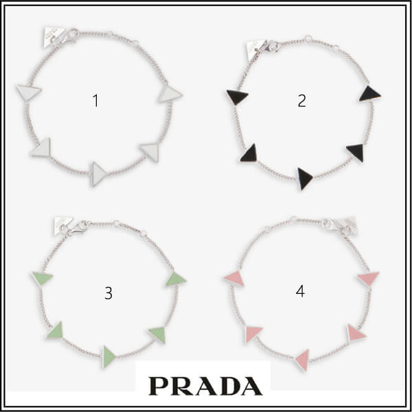 海外限定【PRADA】プラダ ロゴトライアングル ブレスレット 4色