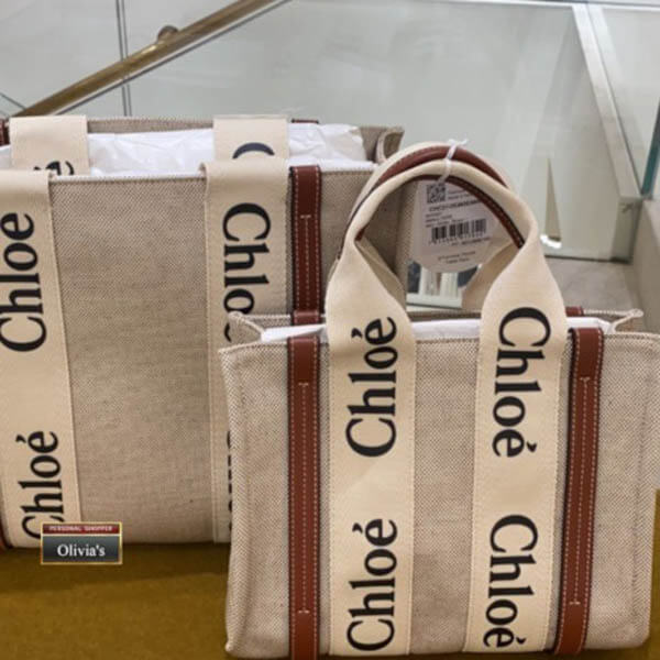 2024人気最新作！クロエ woody 偽物◇chloe トートバッグ 偽物◇キャンバス＆レザーCHC21US383E6691J