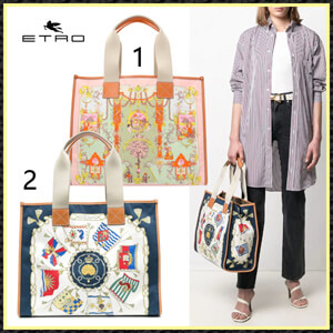 【ETRO】オーナメンタル プリント トートバッグ コピー1N493_85186_50