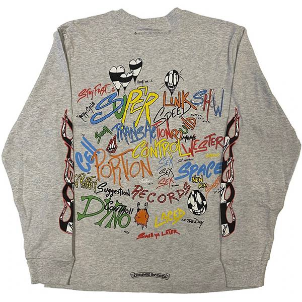 クロムハーツ マッティボーイ 偽物 Matty Boy Brain ロンT グレー スーパーコピー