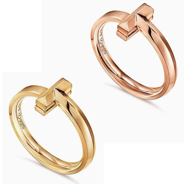 ティファニー T T1 ナロー リング 18金ゴールド 偽物 幅 2.5MM Tiffany09