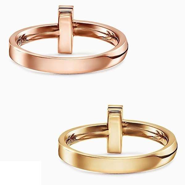 ティファニー T T1 ナロー リング 18金ゴールド 偽物 幅 2.5MM Tiffany09