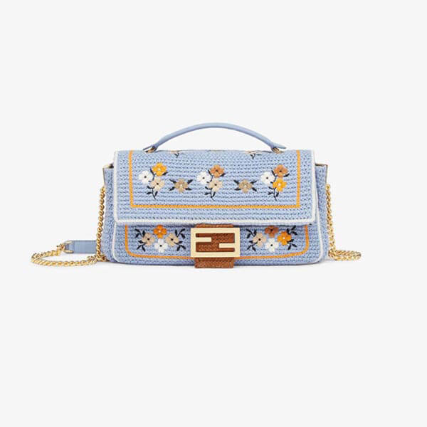 【フェンディ】バゲット*刺繍入りコットンバッグ 偽物8BR783AFQUF1EEA