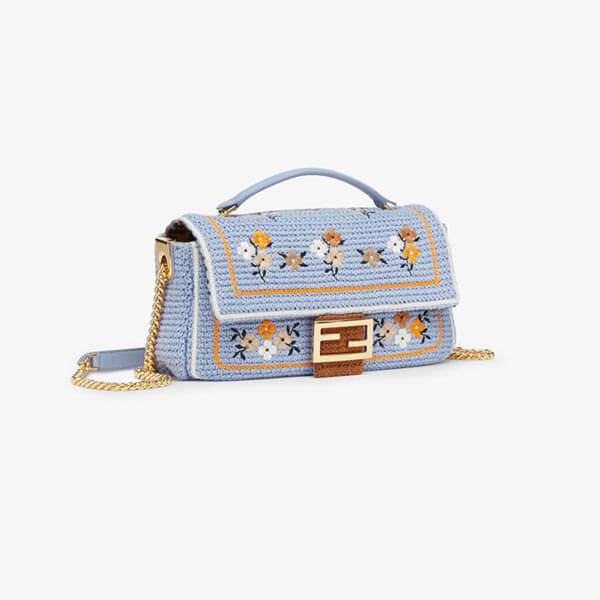 【フェンディ】バゲット*刺繍入りコットンバッグ 偽物8BR783AFQUF1EEA