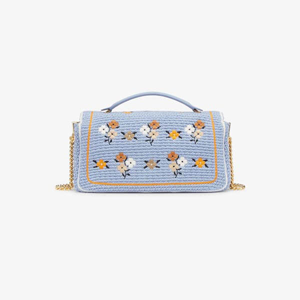 【フェンディ】バゲット*刺繍入りコットンバッグ 偽物8BR783AFQUF1EEA