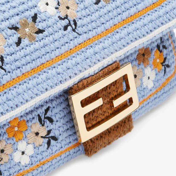 【フェンディ】バゲット*刺繍入りコットンバッグ 偽物8BR783AFQUF1EEA