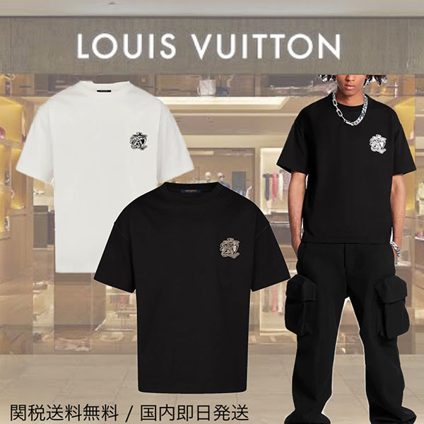 ルイヴィトン LVスモークプリンテッドTシャツ 偽物1A5TZO