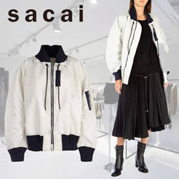 最新作サカイ グレーナイロンボンバージャケット コピー Sacai02