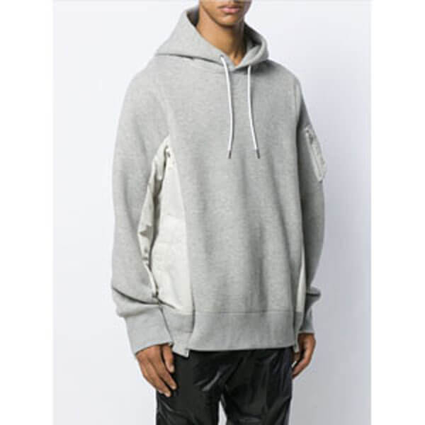 【Sacai】人気!オーバーサイズ グレー パーカー 偽物 SCM033381