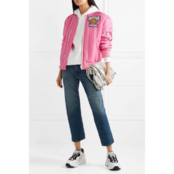 グッチ★素敵!Appliqued satin shell bomber Jacket