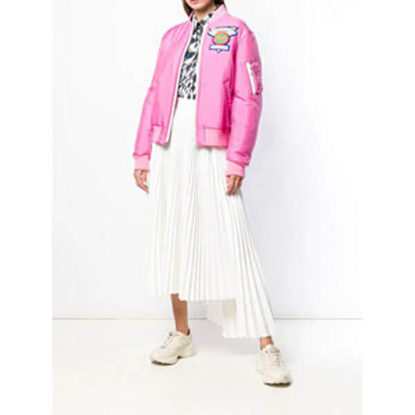 グッチ★素敵!Appliqued satin shell bomber Jacket