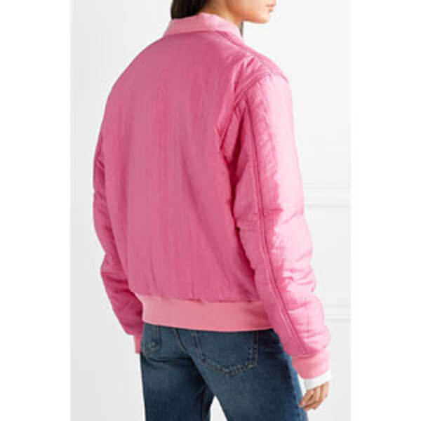 グッチ★素敵!Appliqued satin shell bomber Jacket
