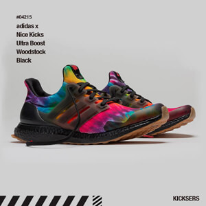人気話題!アディダス x Nice Kicks 偽物Ultra Boost Woodstock Black