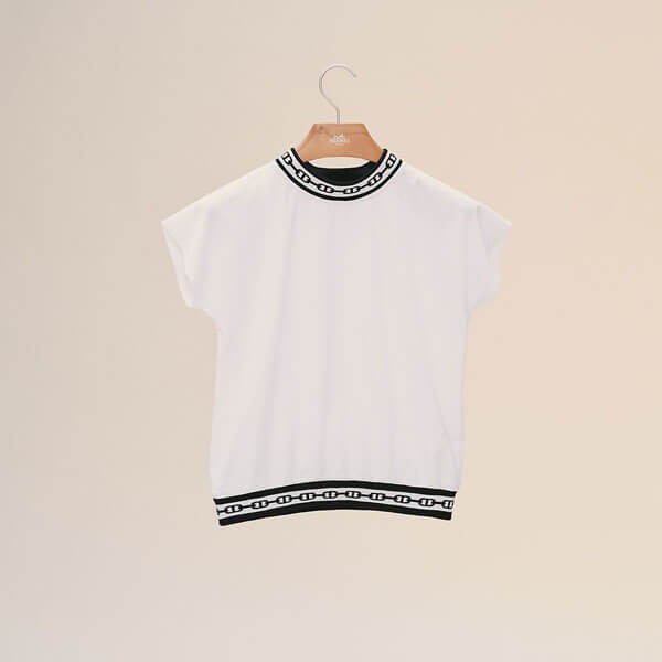 新作★エルメス Tシャツ ホワイト T-shirt コピーH1H4607D29034