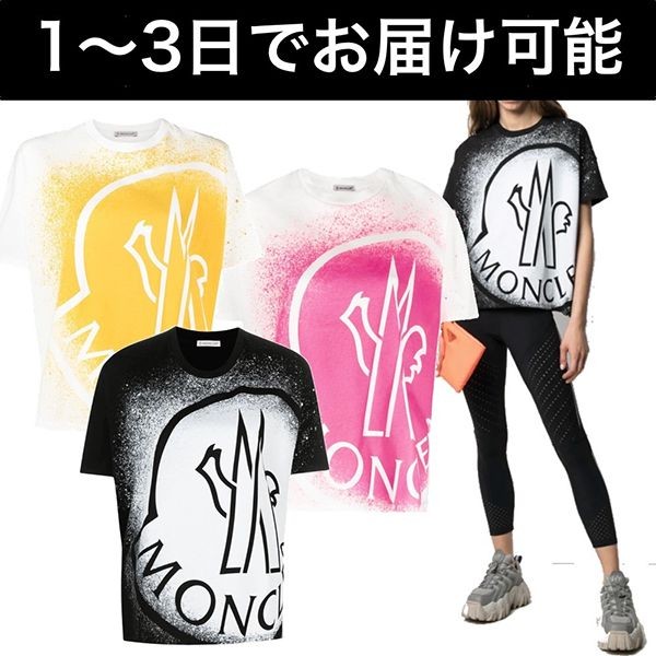 超人気!モンクレール ビッグロゴ プリント レディース Tシャツ偽物 8C7B310829FB088