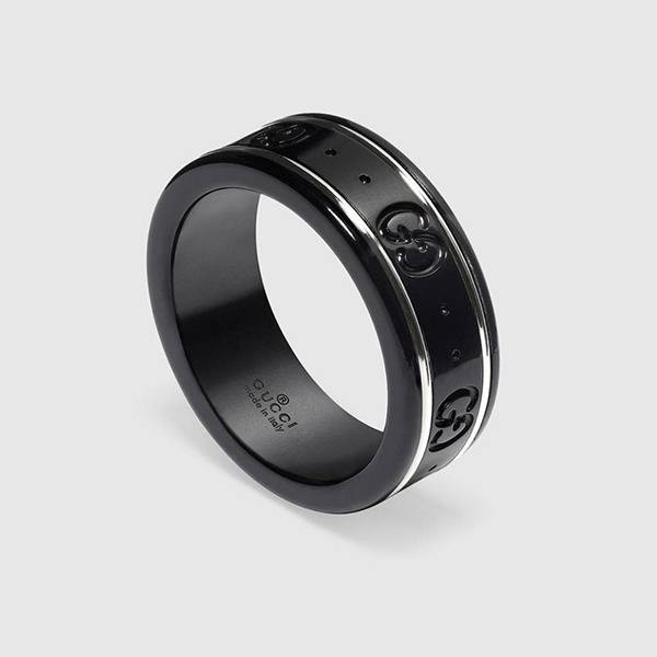 グッチ 偽物 18K ゴールド ライン GGパターン アイコン リング 2色 gucci7305