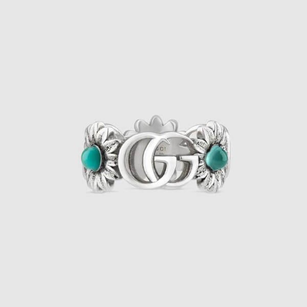 グッチ ダブル G フラワー リング ターコイズ 偽物 gc8301