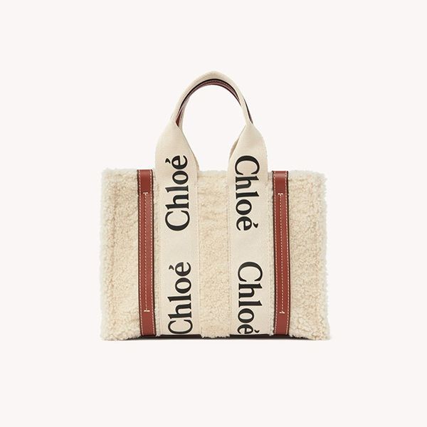 クロエ WOODY 偽物 トートバッグ シリング ストラップ付small tote CHC21WS397F586J1