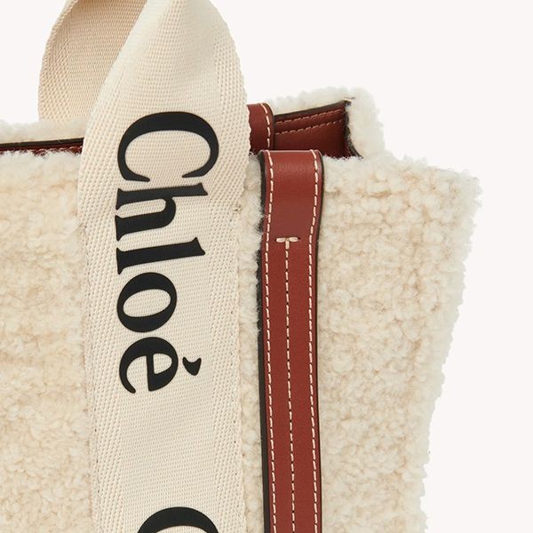 クロエ WOODY 偽物 トートバッグ シリング ストラップ付small tote CHC21WS397F586J1