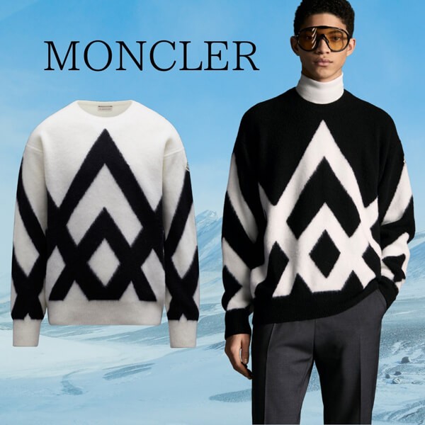 21-22AW MONCLER クルーネックニット セーター 暖かいウール100% G20919C00032M1299