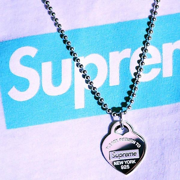 限定希少♪シュプリーム x ティファニー コピー ネックレス Heart Tag Pendant