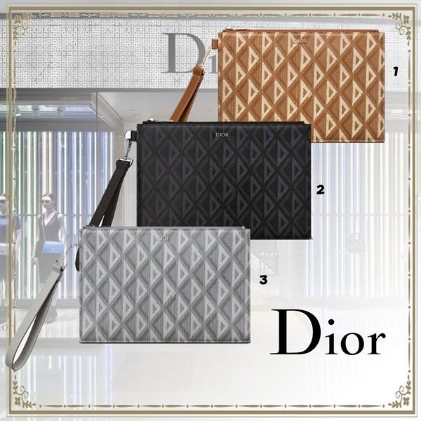 【完売必至】ディオール A5 ポーチ CD Diamond 偽物 キャンバス 3色 2ESCA338DCOH42E