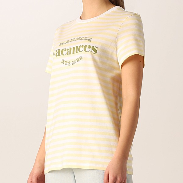 【マックスマーラ 偽物】CAPRERA ストライプ レタリングロゴTシャツ 関税込1941102206001