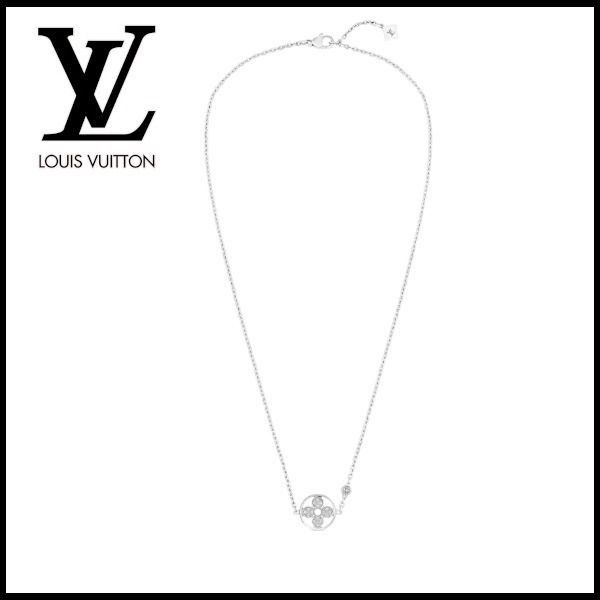 《胸元に煌めき☆》ルイヴィトン ネックレス 偽物 ホワイトゴールド Q93872