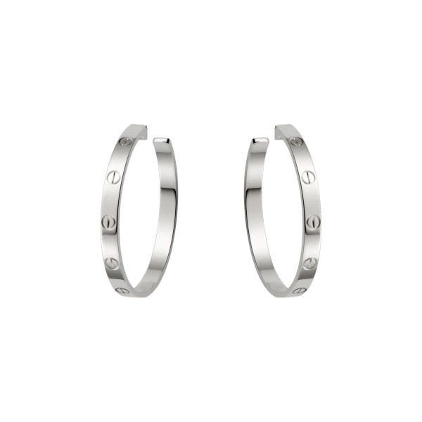 国内発【カルティエ 偽物】Love 18K ゴールド フープ ビス イヤリング 2色 b8028200