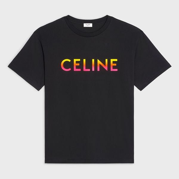 セリーヌ  Tシャツ 偽物 グラデーション ロゴ ルーズ 3色 すぐ届く国内発 2X10B671Q38NO