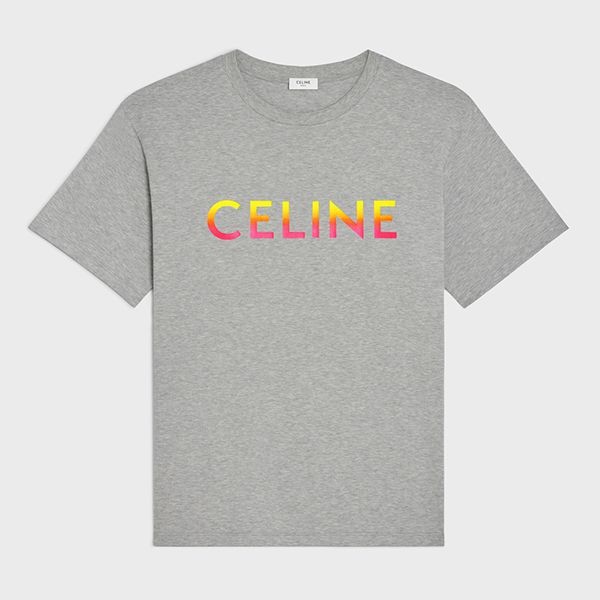 セリーヌ  Tシャツ 偽物 グラデーション ロゴ ルーズ 3色 すぐ届く国内発 2X10B671Q38NO