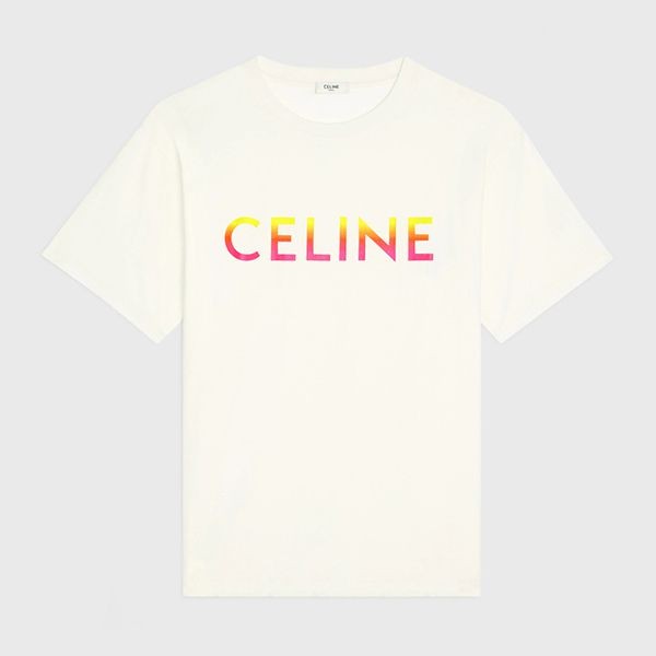 セリーヌ  Tシャツ 偽物 グラデーション ロゴ ルーズ 3色 すぐ届く国内発 2X10B671Q38NO