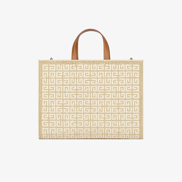 激安価格!ジバンシィ★ 4G 刺繍入り ラフィア キャンバス かご トートバッグ 偽物 BB50N2B1D2-101