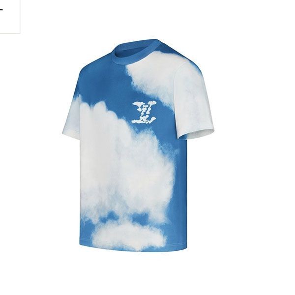 注目商品!ルイヴィトン 限定 半袖Tシャツ コピー クラウドプリント ブルー 1A89U4