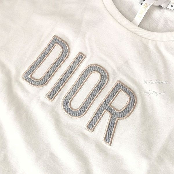 ディオール Tシャツ 刺繍ロゴ クルーネック コットン2WBM13TEEN_Y013