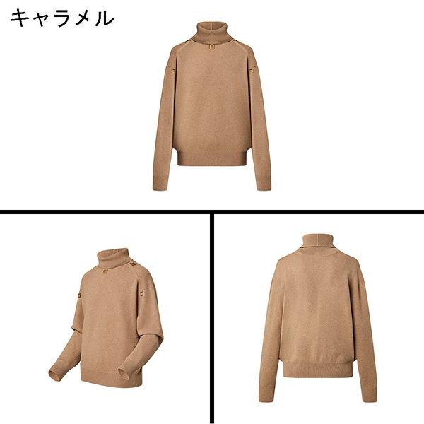 ルイヴィトン Dリング ニット ハイネックセーター 長袖トップス 偽物 4色 1AAL8B
