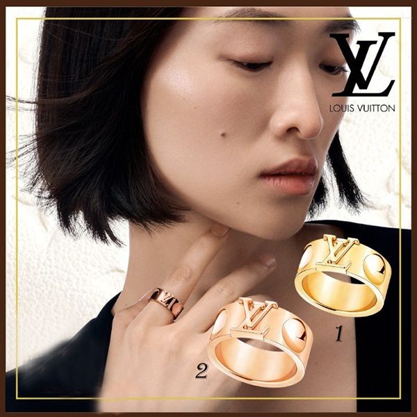 ルイヴィトン バーグ ラージ アンプラント LV リング 偽物 2色展開 Q9R85A
