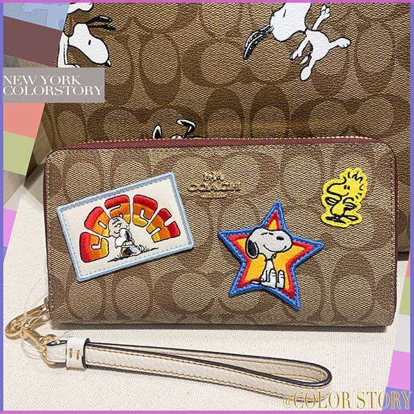 【コーチ x スヌーピー】●レア!●ストラップ付き長財布 PEANUTS