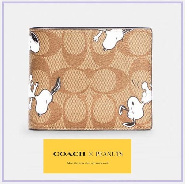 口コミで高評価!【限定コラボ】コーチ × Peanuts スヌーピー 偽物 折財布