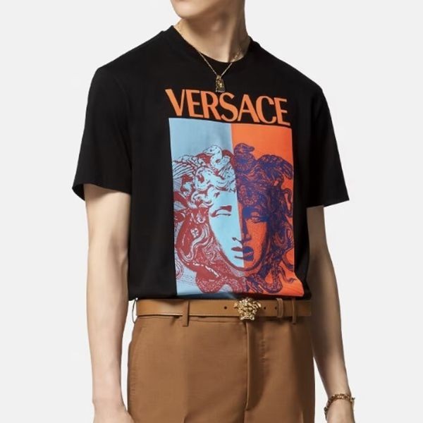 セール新作!ヴェルサーチ メデューサ グラフィック T シャツ パロディ 2色 1008491-1A06070_1UE30
