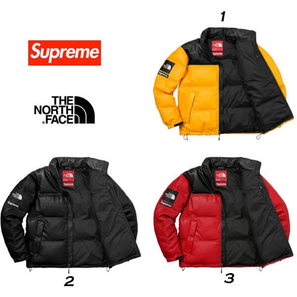 シュプリーム north face 偽物 シュプリーム ノースフェイス ダウン ヌプシ 偽物 レザーダウンジャケット 3色