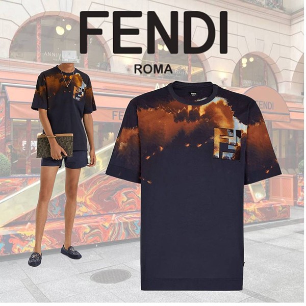注目度抜群!フェンディ マルチカラー コピー ジャージー Tシャツ FY0936AN2BF01WH