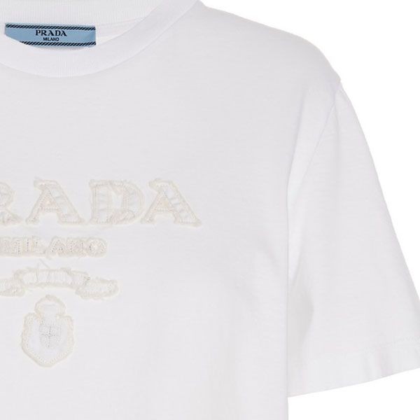 超希少!プラダ エンボス ロゴ コットン Tシャツ コピー 35838R_124R