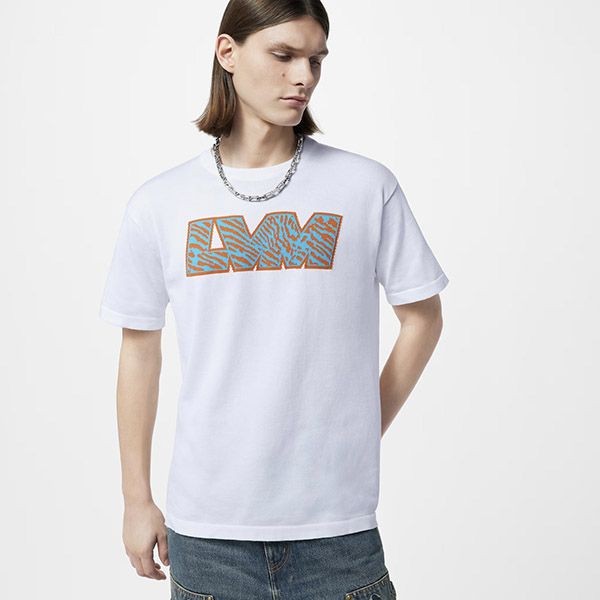 ルイヴィトン tシャツ 激安 偽物 コットンクルーネック Tシャツ パロディ 1ABJ8E