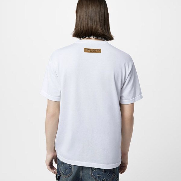 ルイヴィトン tシャツ 激安 偽物 コットンクルーネック Tシャツ パロディ 1ABJ8E