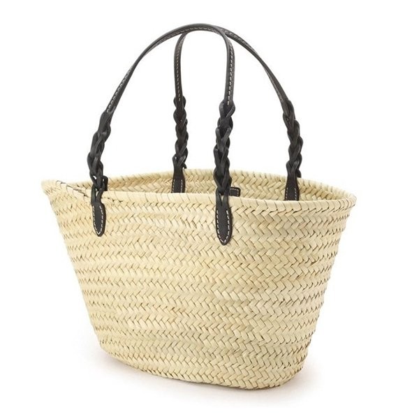 注目度抜群!プラダ かごバッグ 偽物WOVEN PALM X LEATHER トートバッグ★2色