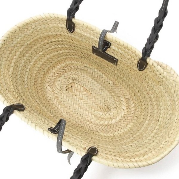 注目度抜群!プラダ かごバッグ 偽物WOVEN PALM X LEATHER トートバッグ★2色