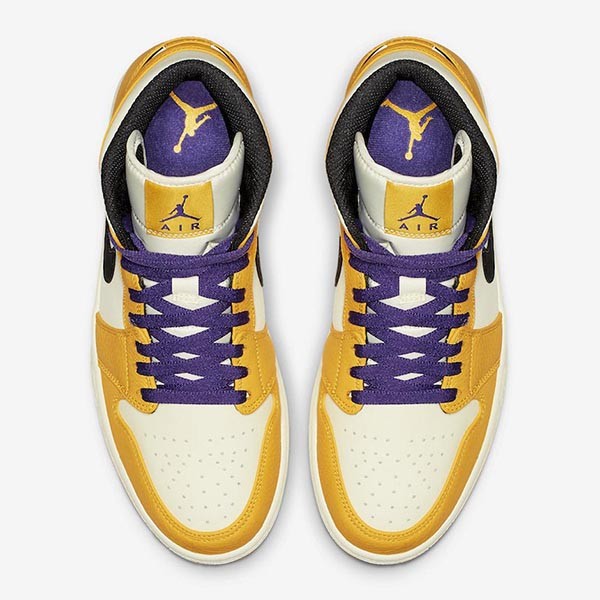 ナイキ Air Jordan 1 偽物 Mid SE "Lakers" Gold SS 19 852542-700