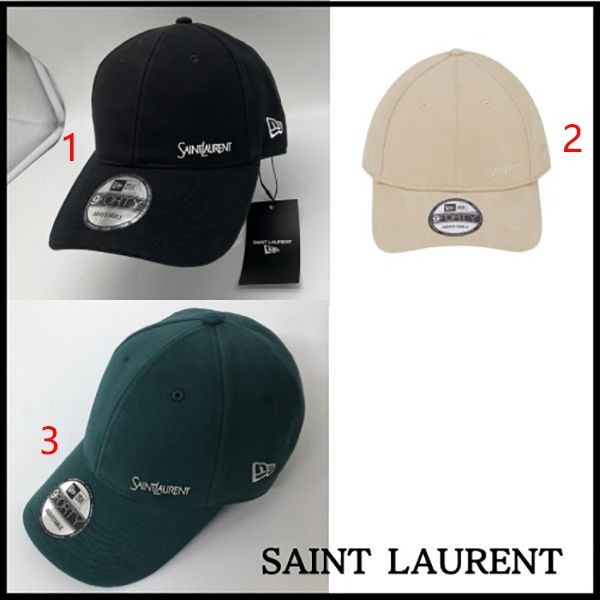 サンローラン ニューエラ 偽物 YSL フリース ロゴ キャップ